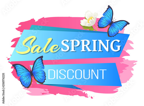 Spring Sale Poster Discount -45 Colorful Butterfly