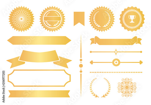 Certificate Design Elements Labels Awards Ribbons