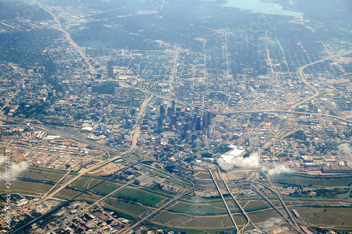 Canvas Print Dallas aerial view in Texas