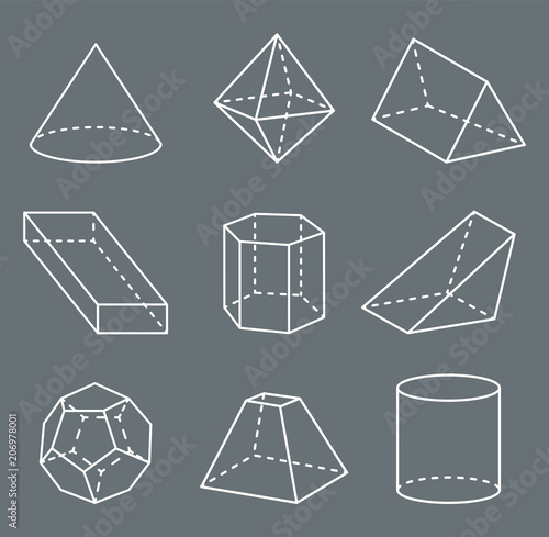Shapes with Lines Collection Vector Illustration