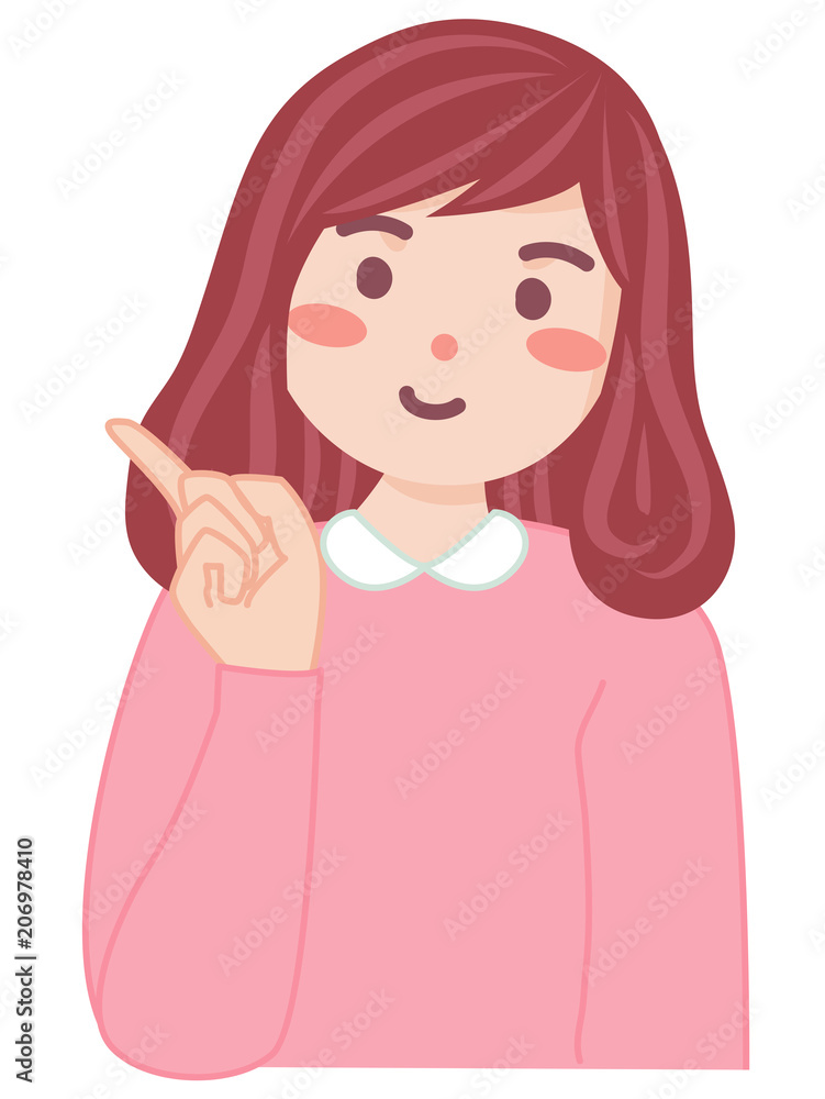 女性 指差し 女性 指差し