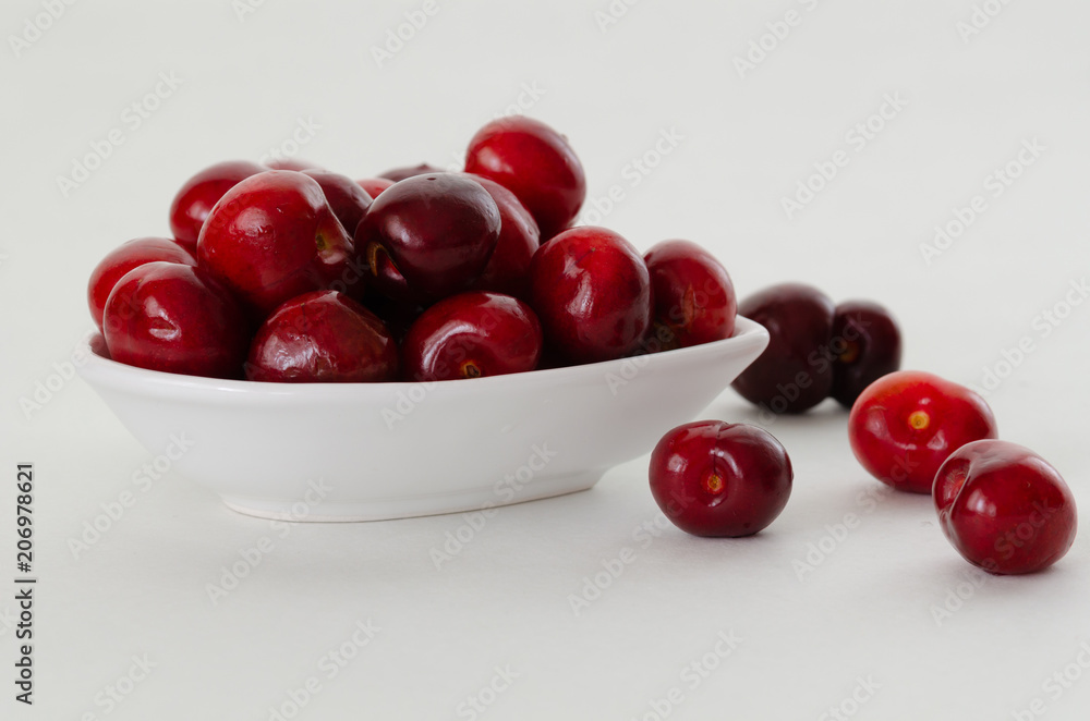Fresh cherries on white background. Fresh cherries on white background.
