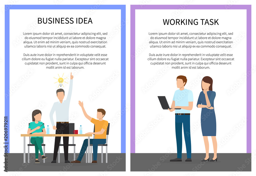 Business Idea and Working Task Vector Illustration