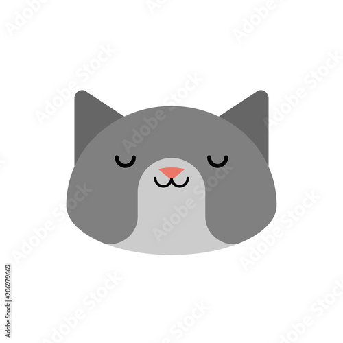 Cat face isolated. Pet head vector illustration