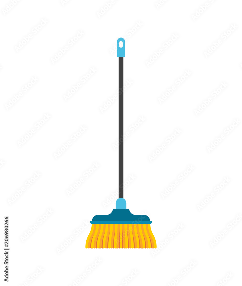 Floor brush isolated. Hand wiper besom Vector illustration. Floor brush isolated. Hand wiper besom Vector illustration.
