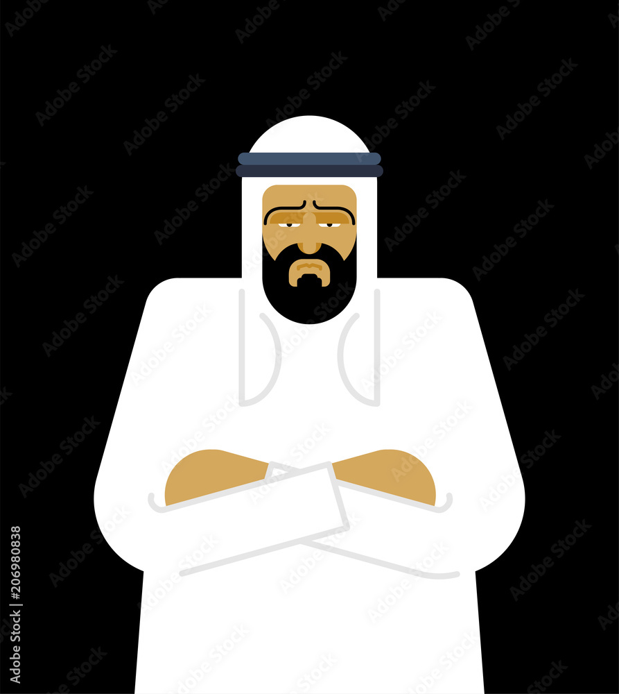 Arabian man isolated. OAE guy. Vector illustration