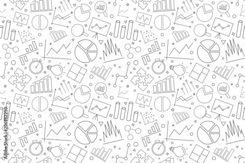 Vector Data Analysis pattern. Data Analysis seamless background	
