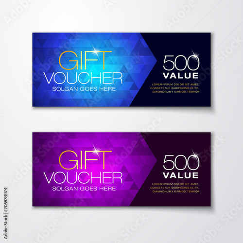 Vector illustration, gift voucher template with clean and modern premium pattern.
