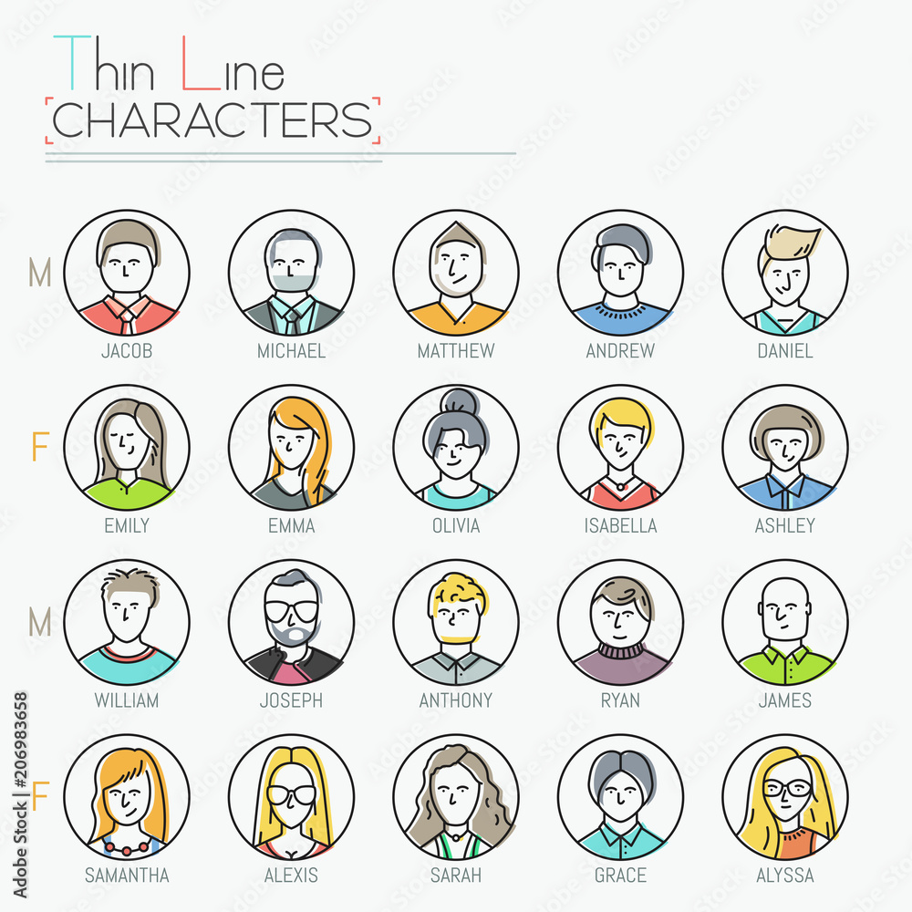 Big collection of male and female characters Big collection of male and female characters