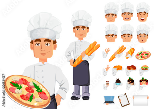 Handsome baker in professional uniform