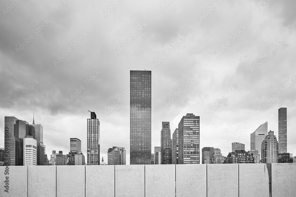 Fototapeta premium Manhattan seen from the Roosevelt Island, USA.