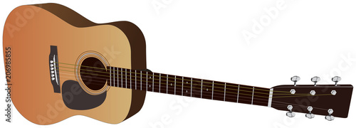 Realistic acoustic guitars. Vector