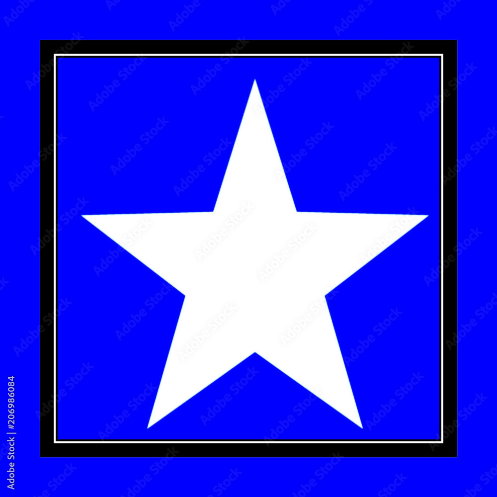 Abstract white five-pointed star on a blue backround Abstract white five-pointed star on a blue backround