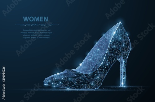 Isolated vector woman shoe. Elegance, glamour, beauty symbol