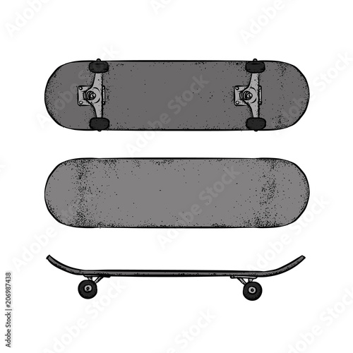 Skateboards in the shape of a stop sign. Do not stop. Vector illustration for design or poster, print for clothes. Skate, sport and extreme.