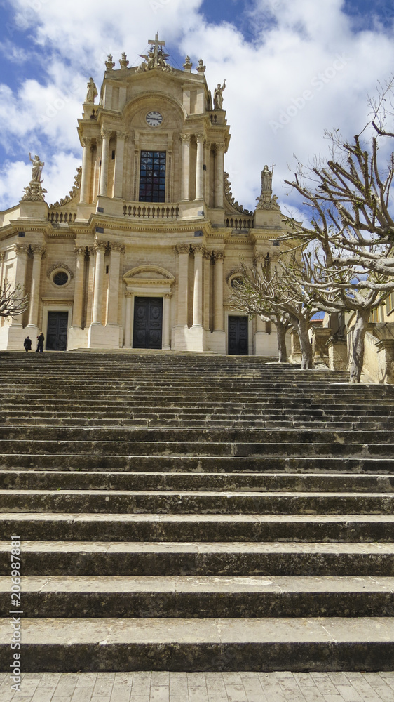 The baroque Saint John's church of Modica in the province of Ragusa in Sicily in Italy