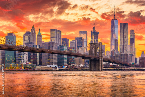 Dekoracja na wymiar  new-york-city-sunset-skyline