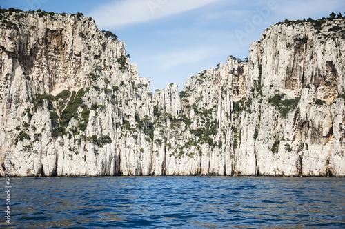 White rocks and blue sea. The famous Calanques national park of Cassis (near Marseilles in Provence, France).