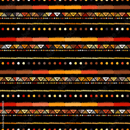 Handmade colored stripes bright tribal seamless