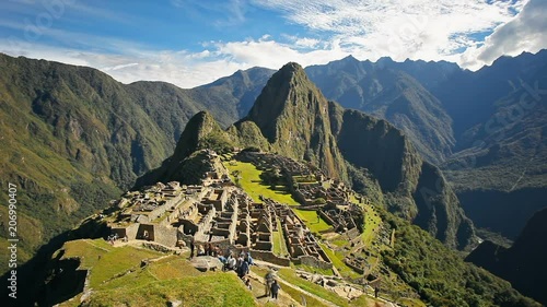 Machu Picchu timelapse. Machu Picchu is a UNESCO World Heritage Site and one of the New Seven Wonders of the World. photo