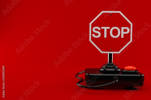 Joystick with stop sign