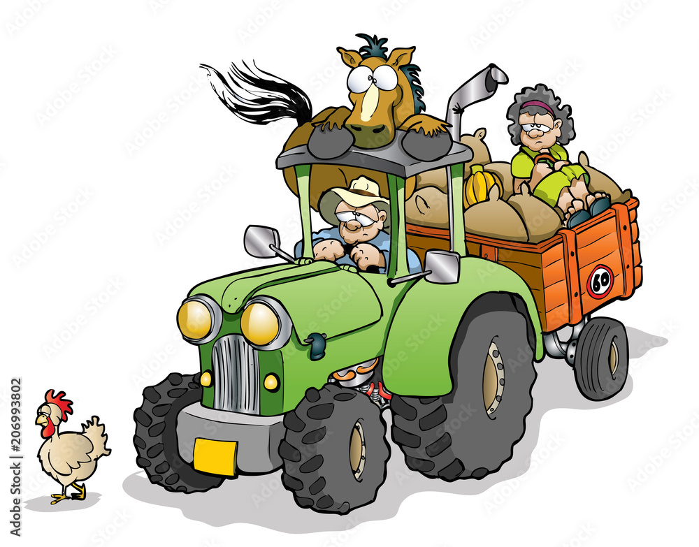 Naklejka premium Farming and transportation