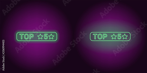 Neon banner of Top 5, the Best