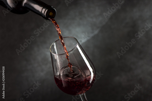 Pouring wine from bottle to glass