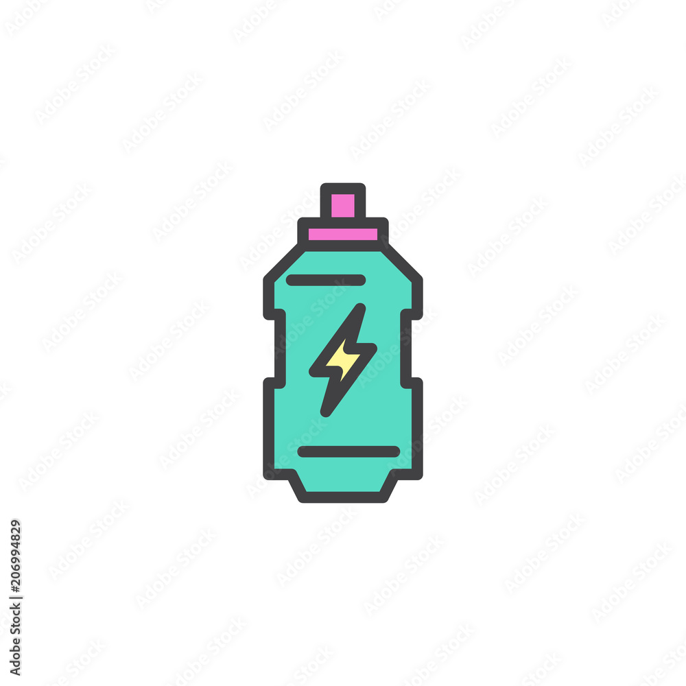 Energy drink filled outline icon, line vector sign, linear colorful pictogram isolated on white. Sports nutrition symbol, logo illustration. Pixel perfect vector graphics Energy drink filled outline icon, line vector sign, linear colorful pictogram isolated on white. Sports nutrition symbol, logo illustration. Pixel perfect vector graphics