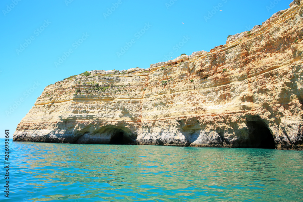 Cliffs at the Atlantic coast in Algarve, Portugal