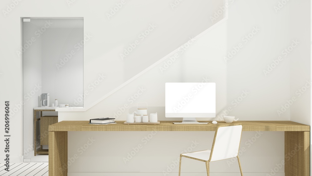 The interior relax space 3d rendering and background minimal japanese The interior relax space 3d rendering and background minimal japanese