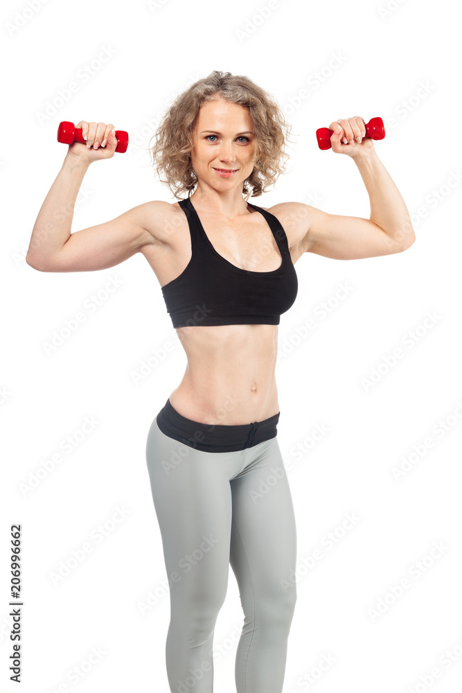 fitness woman working out with dumbbell fitness woman working out with dumbbell