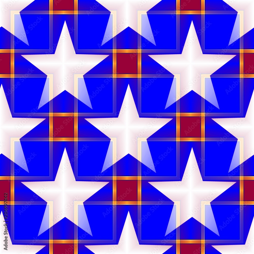 Seamless decorative pattern with a five-pointed stars in a translucent colors Seamless decorative pattern with a five-pointed stars in a translucent colors