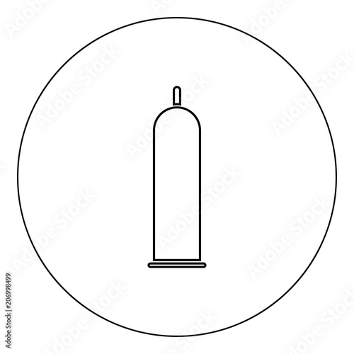 Latex condom icon black color in circle