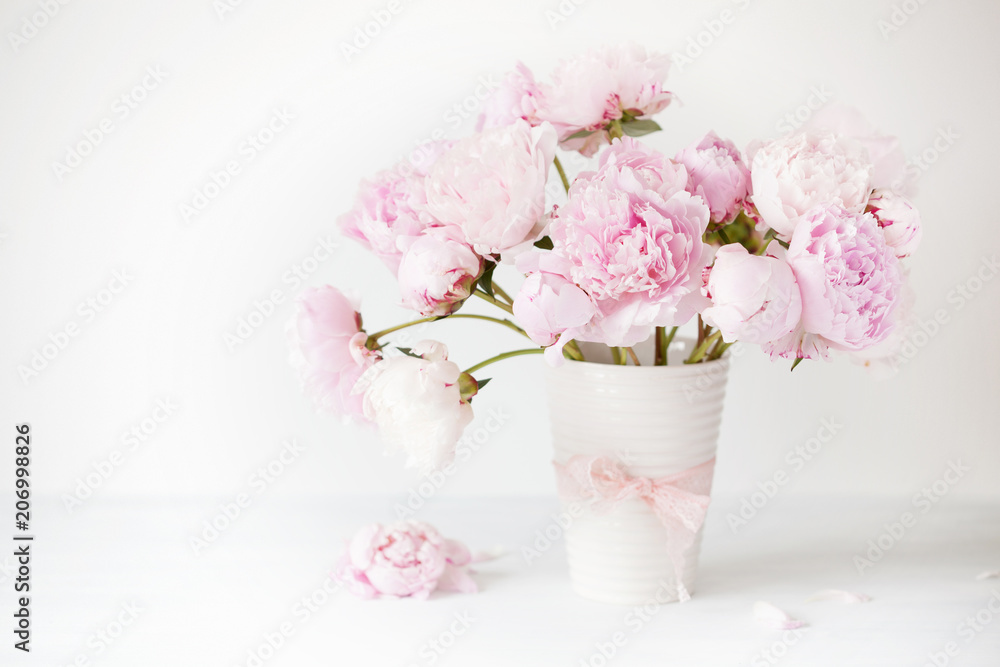 beautiful pink peony flowers bouquet in vase beautiful pink peony flowers bouquet in vase