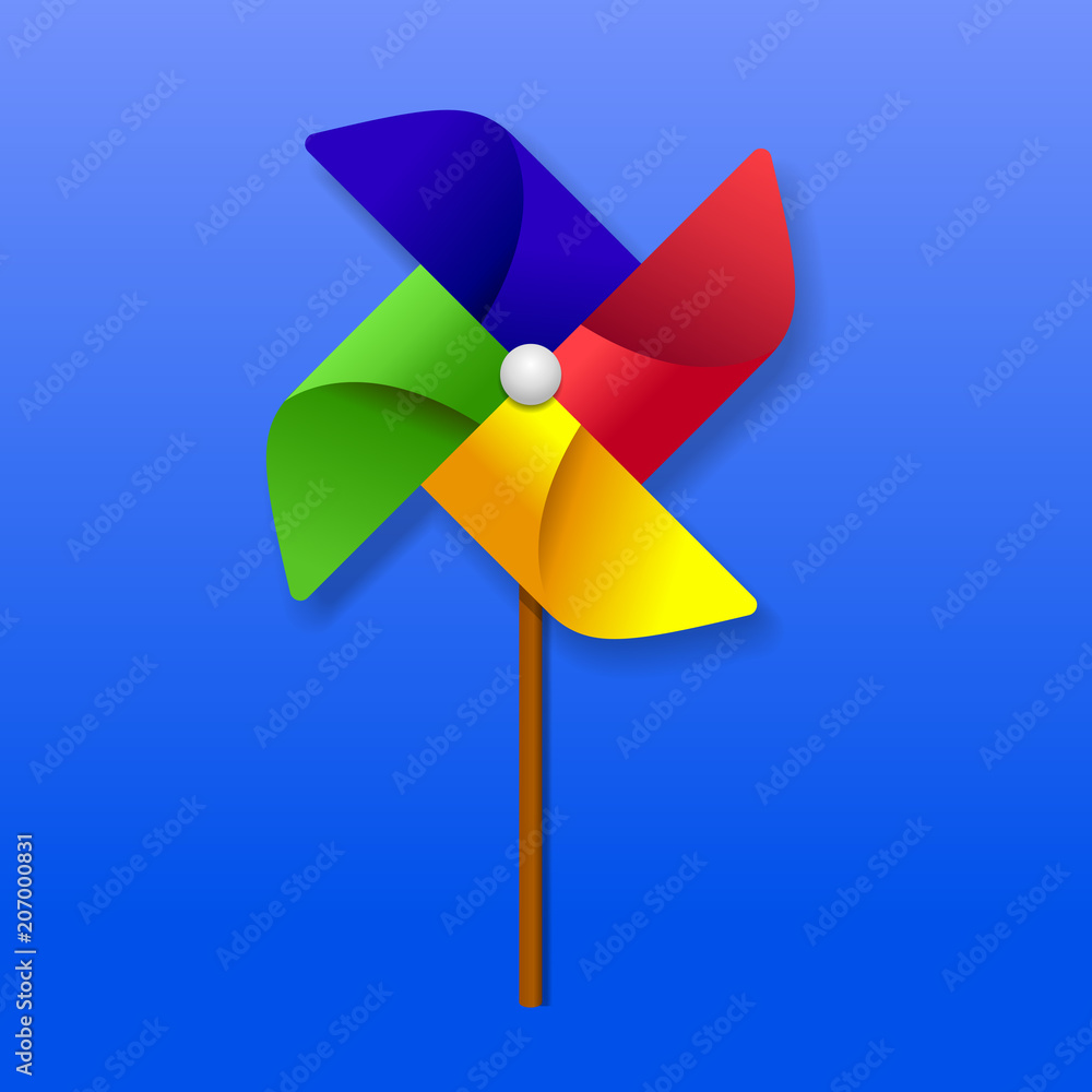 Paper windmill toy vector illustration. Paper windmill toy vector illustration.