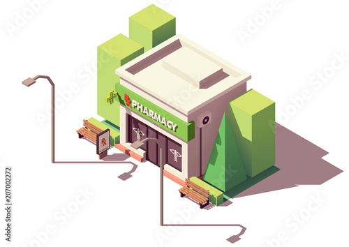 Vector isometric pharmacy or drugstore