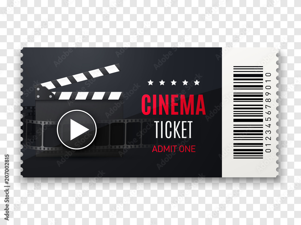 Cinema ticket background. Vector movie poster illustration. Cinema ticket background. Vector movie poster illustration.