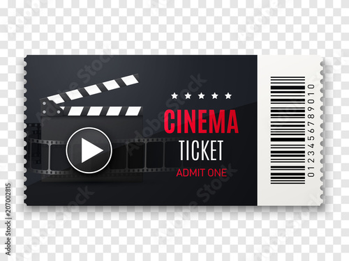 Cinema ticket background. Vector movie poster illustration.