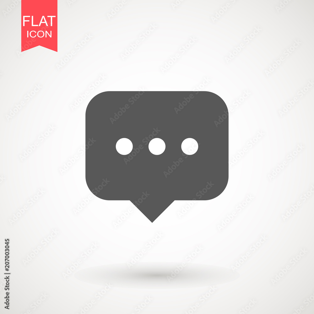 Speech bubble icon. Chat Flat vector. Comment icon. ON white background. Speech bubble icon. Chat Flat vector. Comment icon. ON white background.