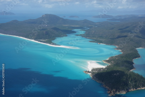 Flying over Whitehaven Beach 