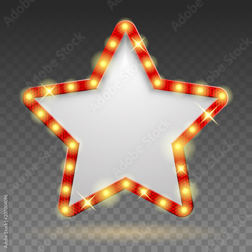 Red Star Award frame wuith transparent lights