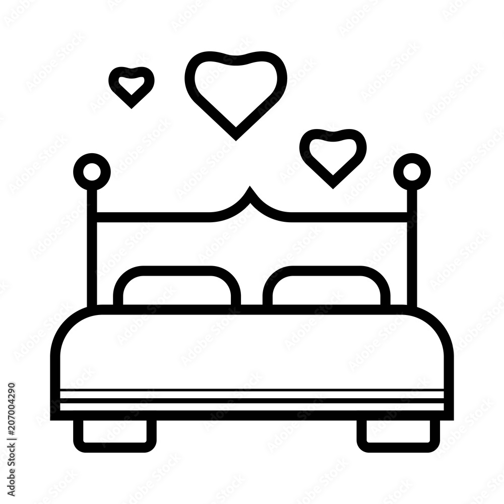 Romantic bed icon Romantic bed icon