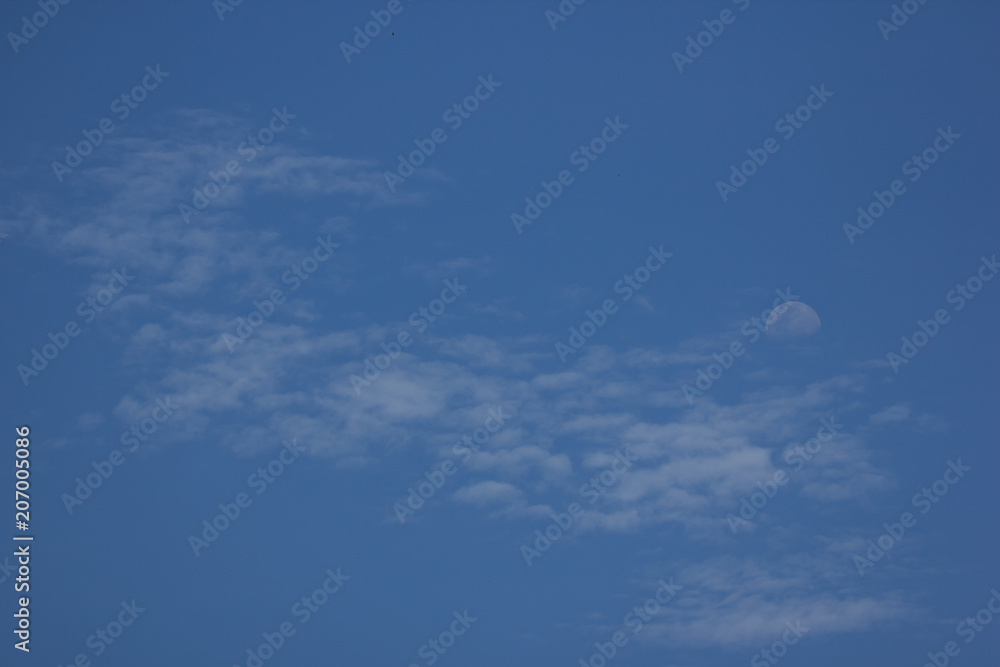 Moon and Cloud Scape  Cloud from Tropical Sky.
