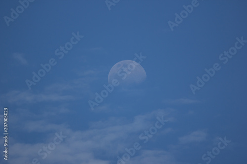 Moon and Cloud Scape Cloud from Tropical Sky.