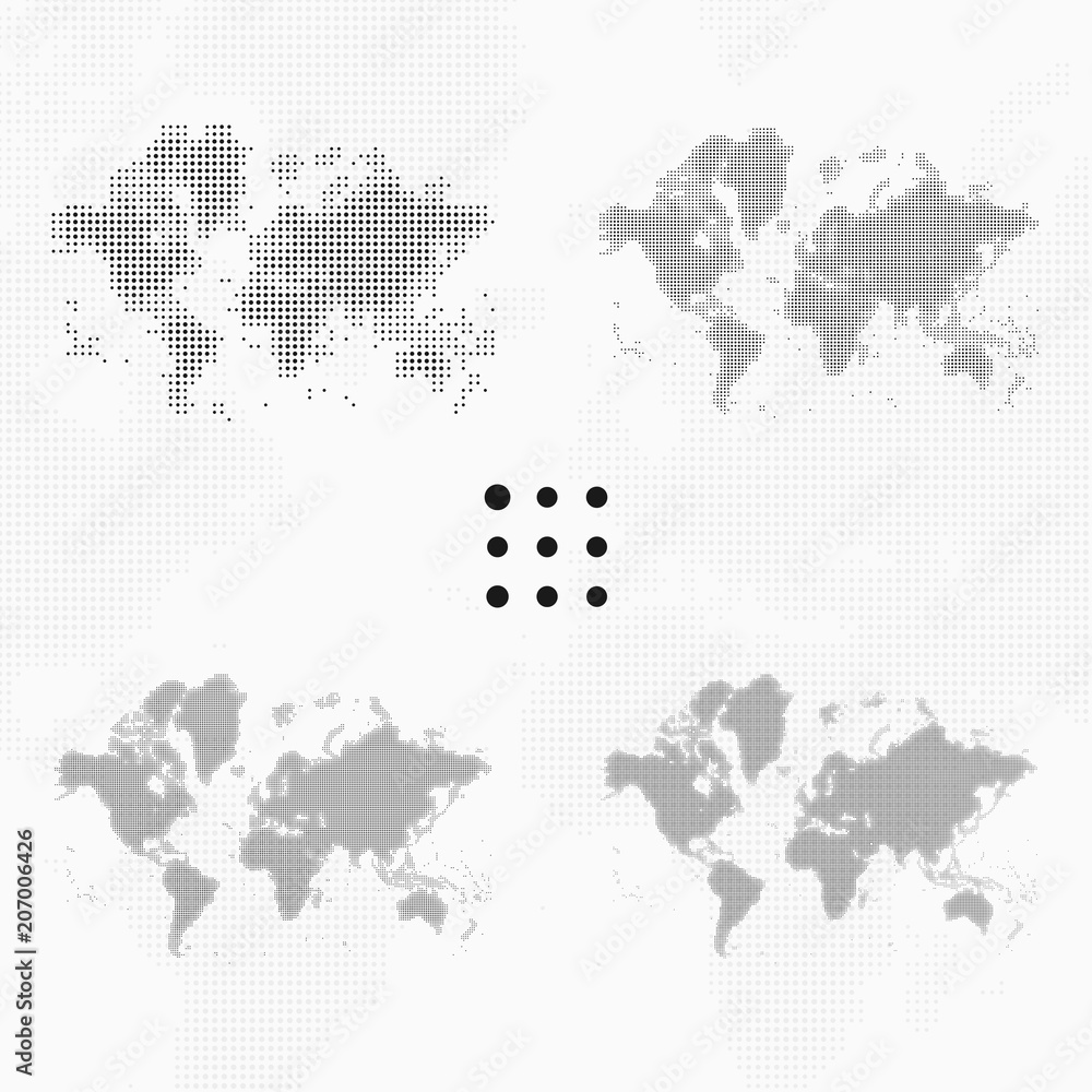 set-of-dotted-world-maps-vector-illustration-stock-vector-adobe-stock