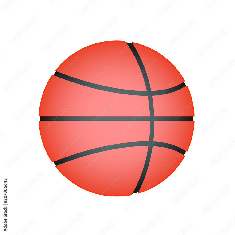 Vector basketball ball isolated on white background.