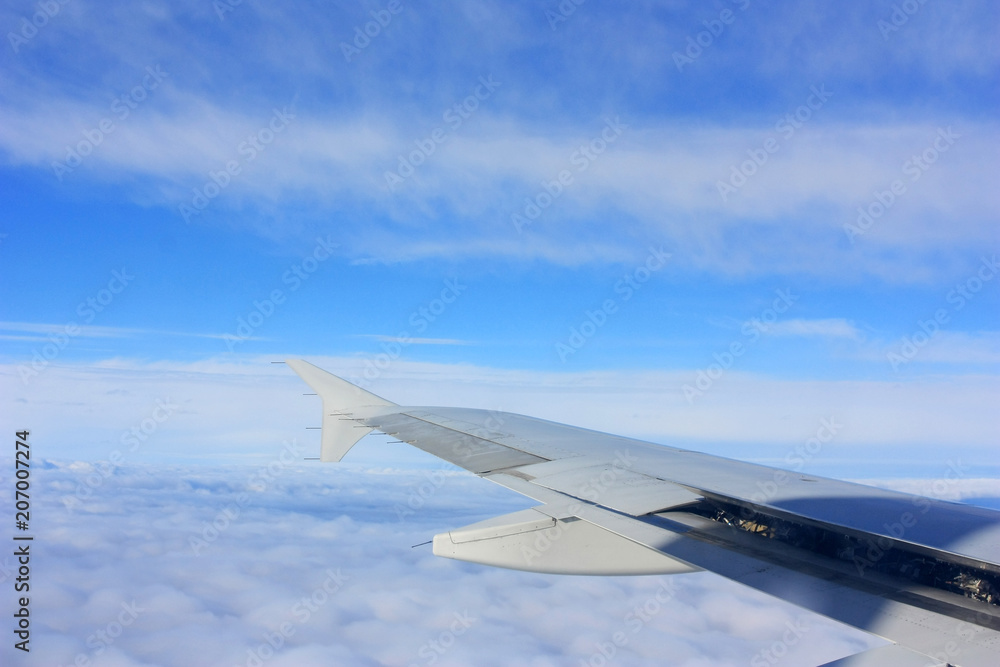 Aircraft wing in the air Aircraft wing in the air