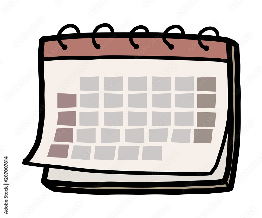 calendar / cartoon vector and illustration, hand drawn style, isolated