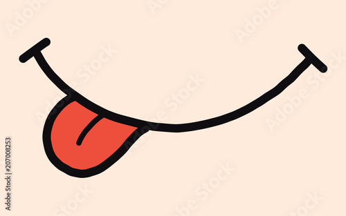 smile / cartoon vector and illustration, hand drawn style, isolated on white background.